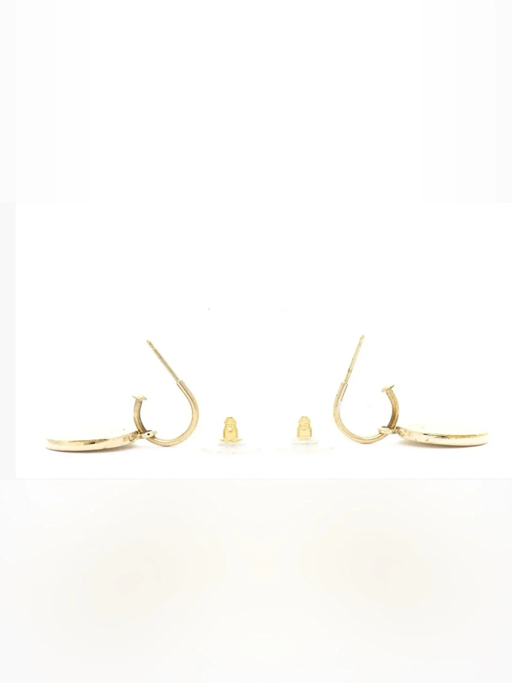 CHANEL Enamel CC Drop Earrings White